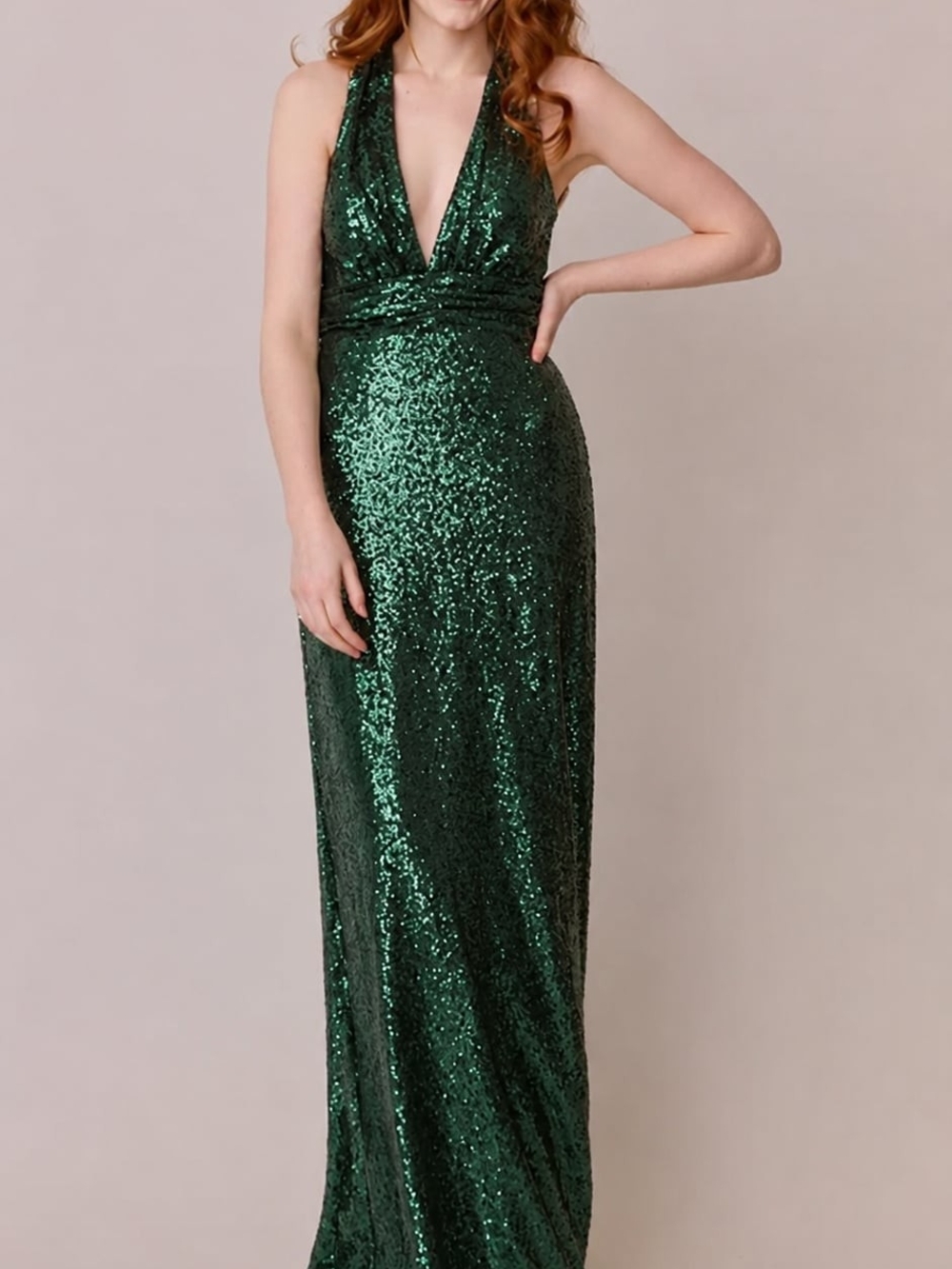 Revelry Dylan Emerald Sequin Maxi Gown